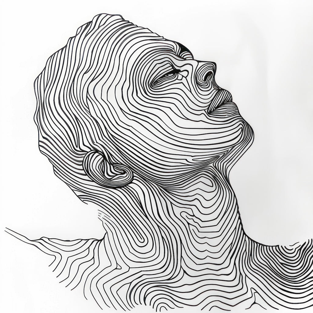 Topographic Portrait Poster