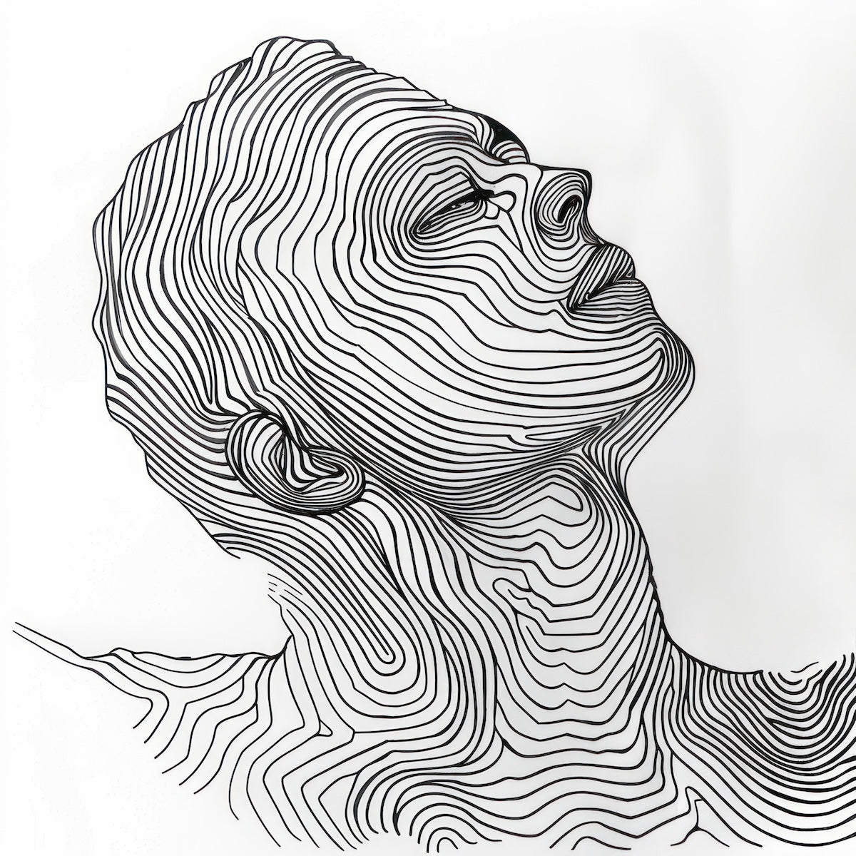 Topographic Portrait Poster
