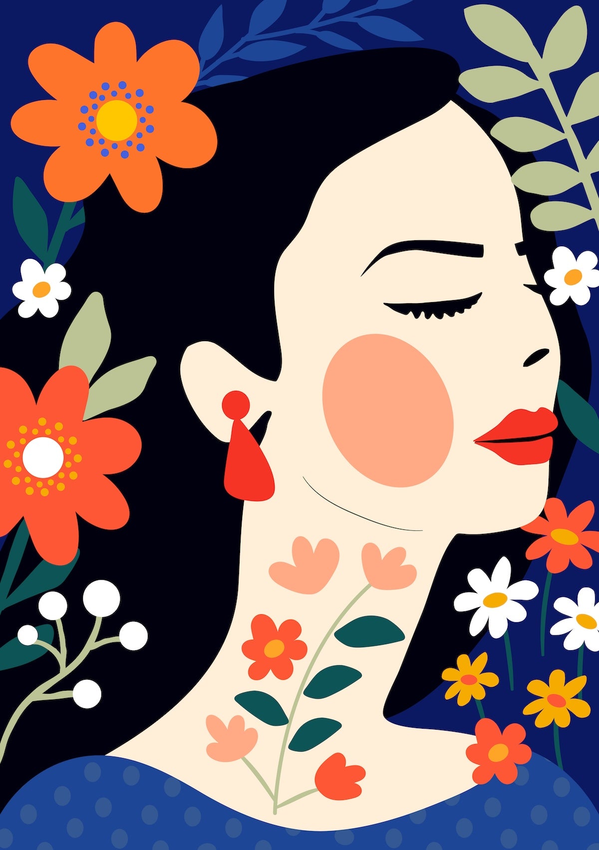 Floral Muse Portrait Poster