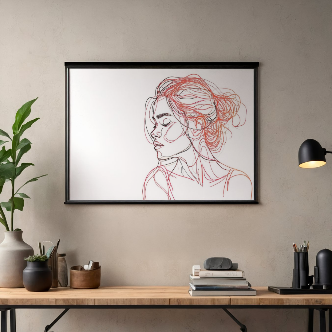 Continuous Line Portrait Poster