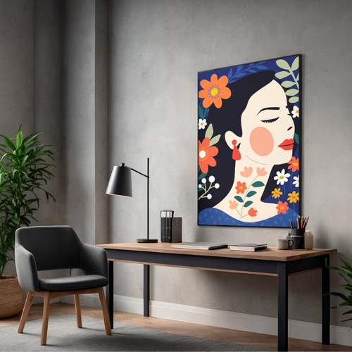 Floral Muse Portrait Poster