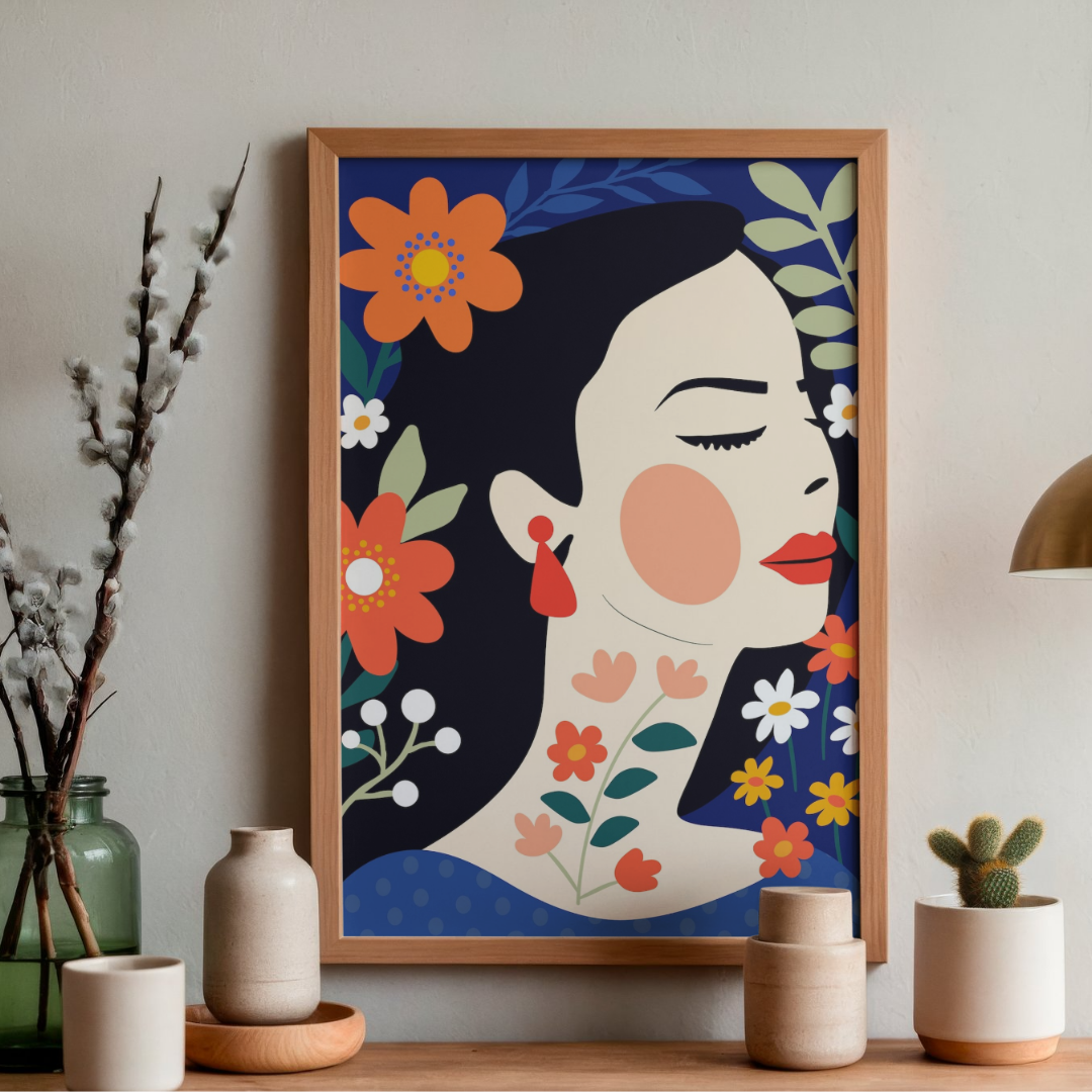 Floral Muse Portrait Poster