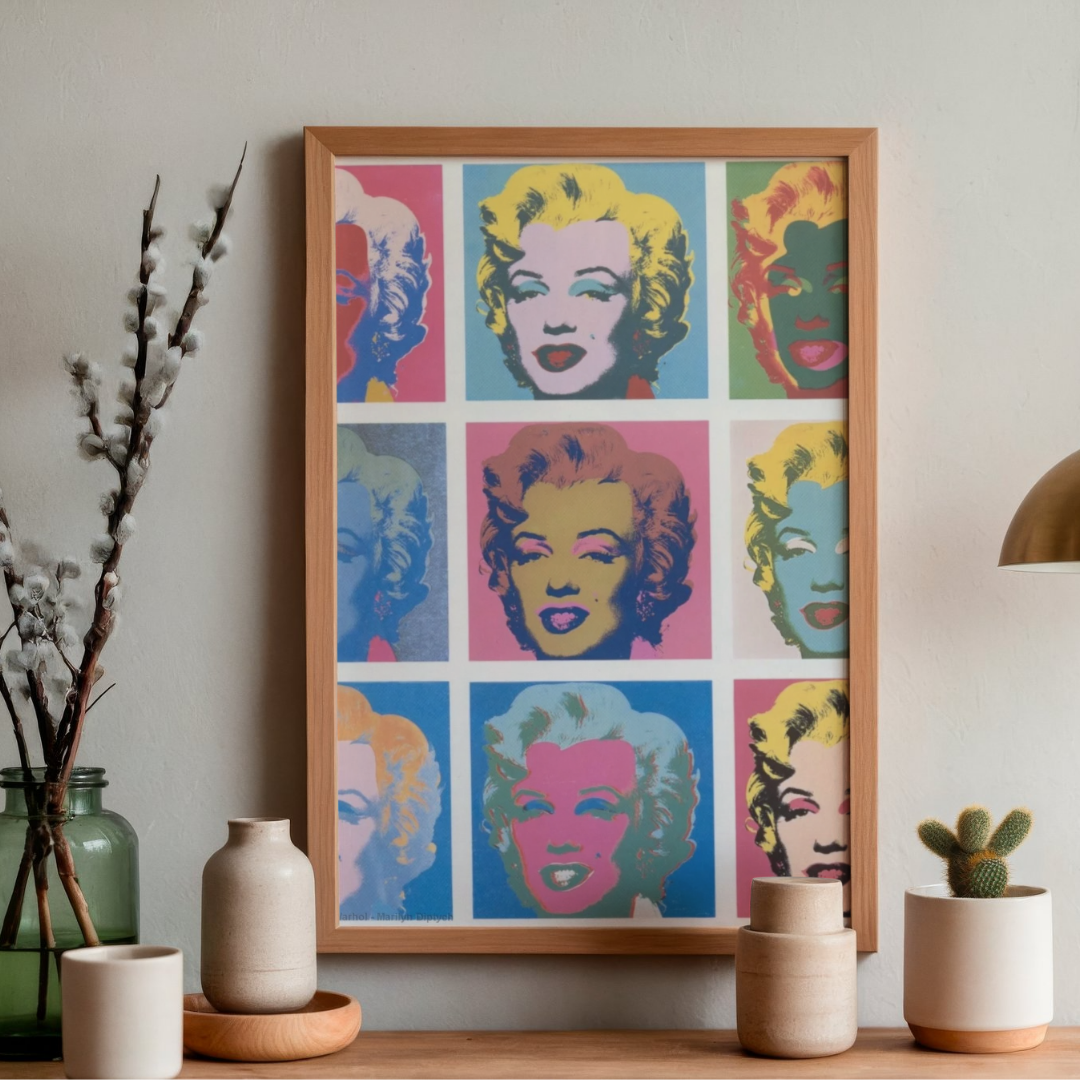 Pop Art Portrait Grid Poster
