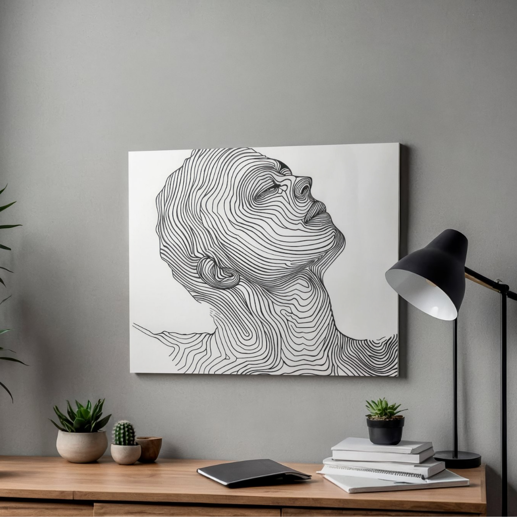 Topographic Portrait Poster