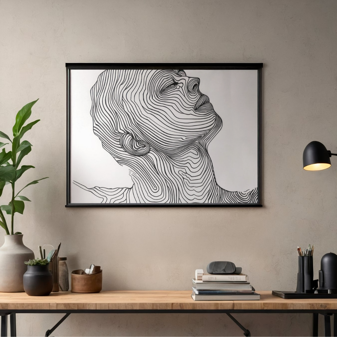 Topographic Portrait Poster